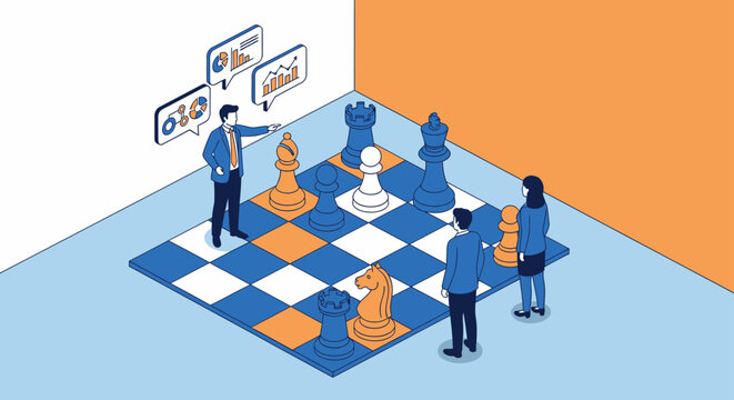 Strategic business planning and analysis using chess as a metaphor for decision-making and competition