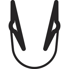 Black Outline Icon Representing Clothespin On White Transparent Background Graphic Design Element