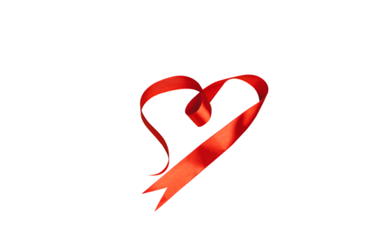 Red satin ribbon heart
