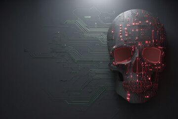 computer virus malware icon on circuitry