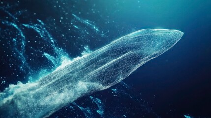 Naklejka premium Futuristic jet underwater
