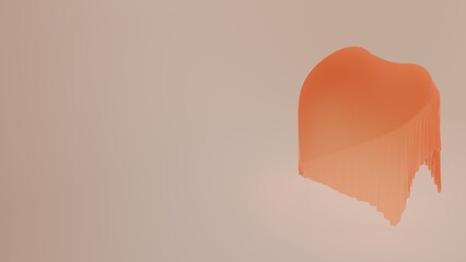 Love heart figure/symbol revealed by a silky, smooth, soft cover static 