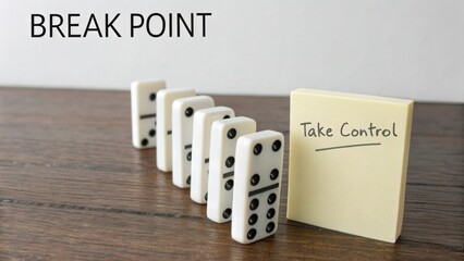 Break Point Concept with Dominoes and Sticky Note Motivation