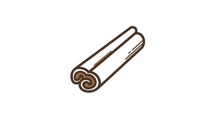 Isolated cinnamon stick illustration on white background for culinary concepts