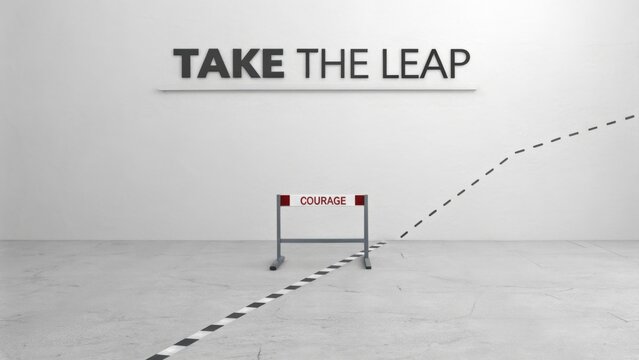 Motivational Wall Art with Bold Message Encouraging Courageous Action