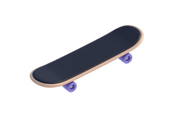 Skateboard isolated on white background. Sports equipment. 3d render