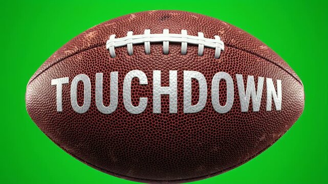 American Football Touchdown Celebration on Green Screen Background.