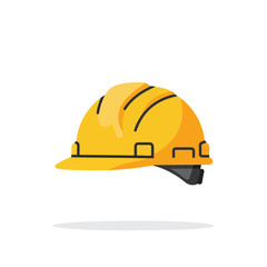 Yellow hard hat for construction safety in a minimalist design. Perfect for showcasing safety gear in constructionrelated designs or presentations.