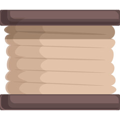 Brown and Beige Spool of Thread With Smooth Texture and Defined Edges on Transparent Background