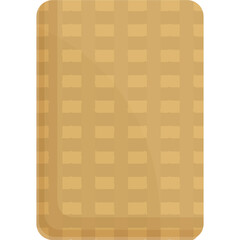 Brown Waffle Pattern Icon Simple Flat Illustration on Transparent Background