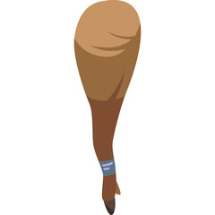 Brown Wooden Staff With Blue Band At The Bottom On Transparent Background