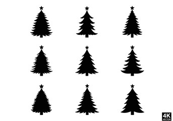 Obraz premium Sparkling Christmas Tree Lights Isolated On Black Background Festive Celebration Glowing Symbols