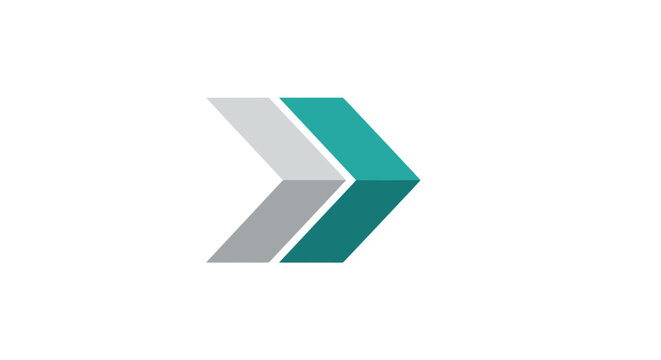 Two arrows point right, offset. One gray, one teal. Clean, modern