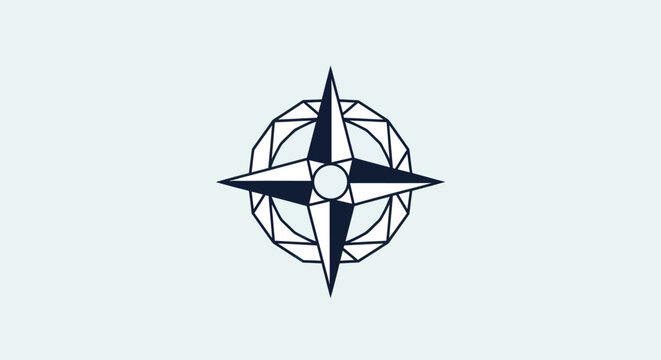 Star compass within an octagon on a light background