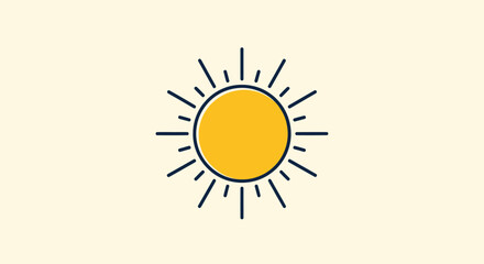 Cartoon sun with rays