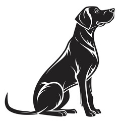 Black silhouette of a sitting labrador retriever dog