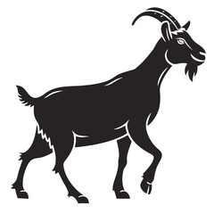 Fototapeta premium Stylized silhouette of a walking goat