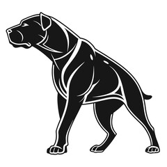 Obraz premium Stylized black dog silhouette with white outline