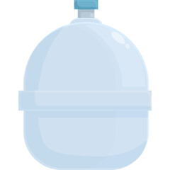 Clear Blue Water Cooler Bottle With Light Blue Cap And White Background Isolated Vector Illustration