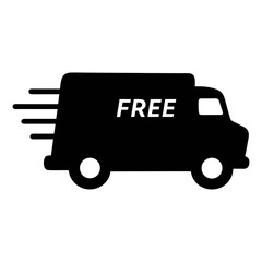Free delivery truck icon vector illustration fast shipping service transportation concept design element