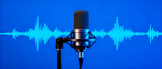 Studio microphone and audio waveform
