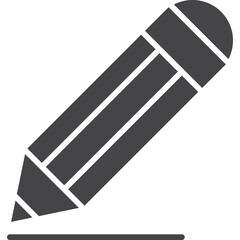 Dark Gray Graphite Pencil Icon with Sharpened Tip Drawing a Line on a Transparent Background Simple Minimalist Vector Graphic