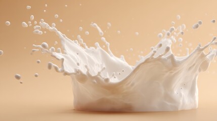 Splash of milk with clipping path. 3D illustration, milk, liquid, drink, splashing, motion, dairy, beverage, cream, white, fresh, food, freshness, drop, Gen AI