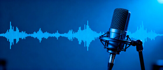 Studio microphone and audio waveform