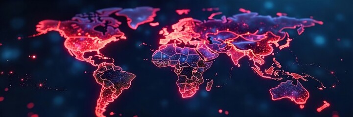 Global Communication Network A Digital Map of Interconnected Nodes Visualizing Worldwide Collaboration and Interdependence