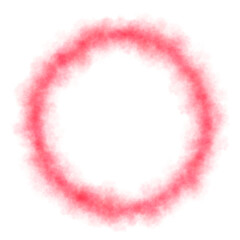 Intense red smoke ring on transparent background with fiery glow effect and blazing mist forming a vivid circular swirling energy shape