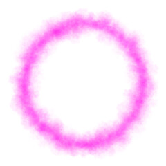 Dreamy pink smoke ring on transparent background with glowing mist and soft magical haze in circular shape for fantasy visual effects