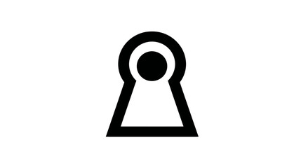 Black keyhole vector icon. Access, security, privacy, unlock, secret, and mystery symbol on white background.