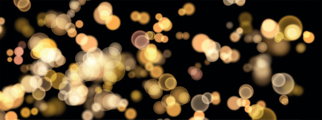 Abstract color shining bokeh isolated on transparent background. Lights and sparks glitter glowing effect. Lens flare Christmas or New Year holiday card.