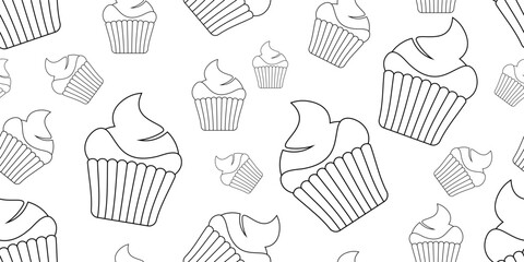 cupcakes abstract seamless pattern