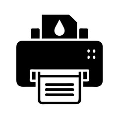 Vector art of black printer, a device for printing documents and photos from computer