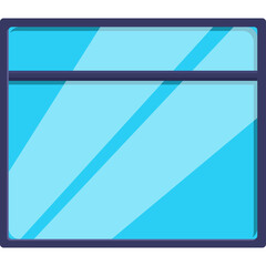 Illustration Of A Computer Window Interface With A Blue Gradient And Dark Blue Frame On A Transparent Background Minimalist Design
