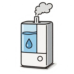 Fototapeta premium シンプルな水滴マーク付きの加湿器イラスト