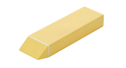 Rectangular eraser for removing pencil marks isolated PNG with Transparent Background