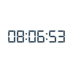 LED digital clock number for counter or calculator mockup design