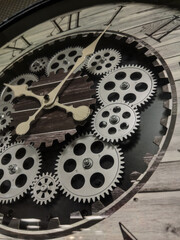 Intricate Vintage Gear Mechanism in a Clock Design