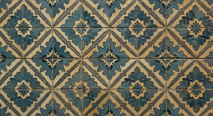 Southern Spanish Andalus Style Ceramic Tile Flooring Photorealistic Seamless Background