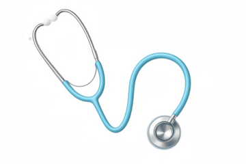 Stethoscope medical examination tool for cardiology and general health checkups on a transparent background