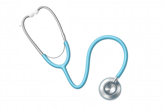 Stethoscope medical examination tool for cardiology and general health checkups on a transparent background