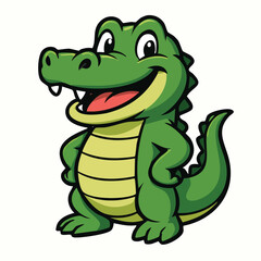 Fototapeta premium Smiling emerald alligator with confident pose