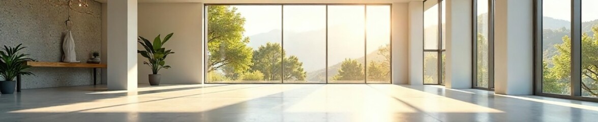 Bright Minimalist Studio Space with Large Windows, Ideal for Yoga, Meditation, and Relaxation
