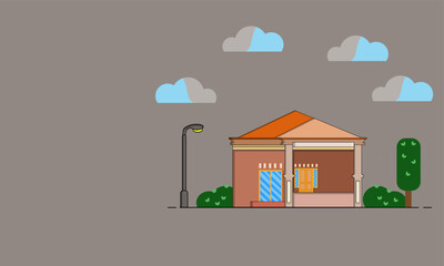Vector Illustration Geometric 1 Story Minimalis House