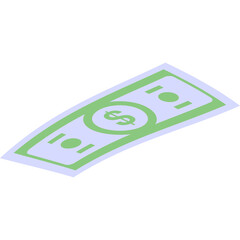 Light Blue And Green Dollar Bill Icon With Subtle Dollar Sign Centered In A Circle On A White Background