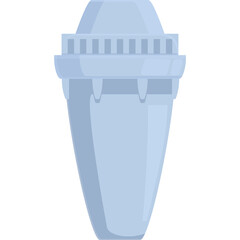 Light Blue Water Filter Cartridge on White Background