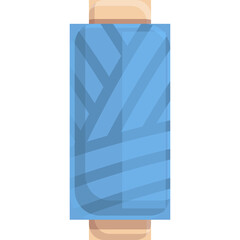 Light Blue Yarn Spool With Wooden Ends And Diagonal Lines On A Transparent Background Simple Clean Vector Illustration