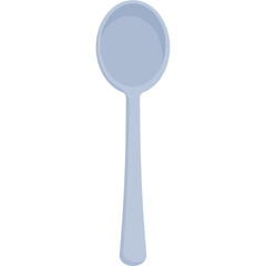 Light Blue Spoon Isolated on White Background Flat Design Style